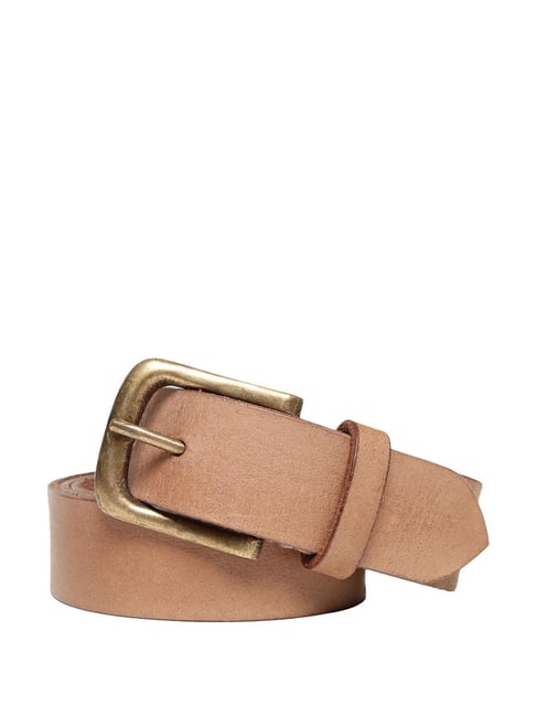 Art N Vintage Beige Leather Waist Belt For Men-picture-31