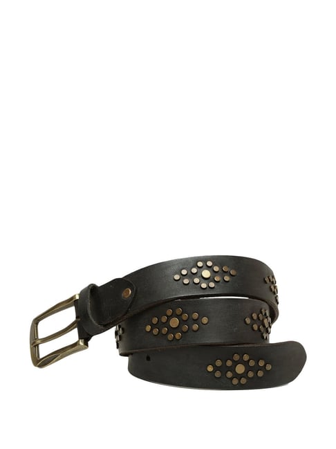 Art N Vintage Black Leather Waist Belt For Men-picture-35