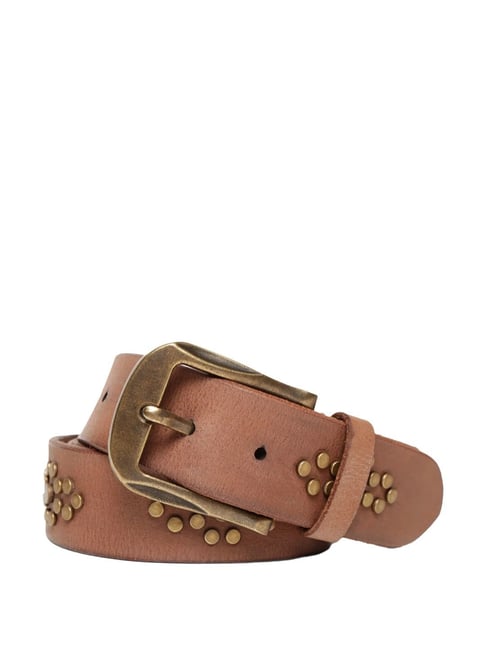 Art N Vintage Beige Leather Waist Belt For Men-picture-19