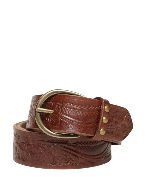 Art N Vintage Brown Leather Waist Belt For Women