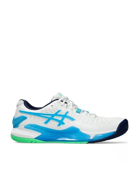 Asics Men s GEL RESOLUTION 9 White Tennis Shoes