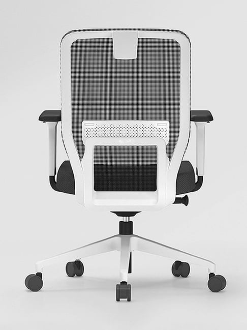 Buy Godrej Interio Greta Mid Black Fabric Standerd Office