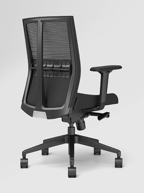 Godrej Interio Cross Full Black Fabric Standerd Office Executive Chair