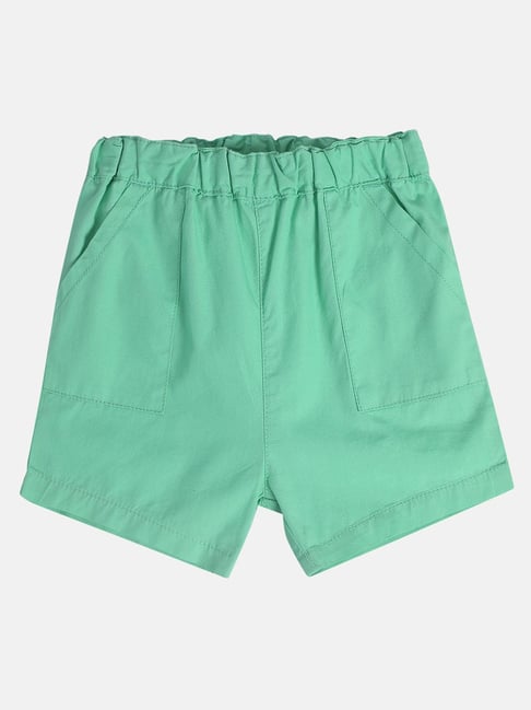 MINIKLUB Boys Green Solid Shorts
