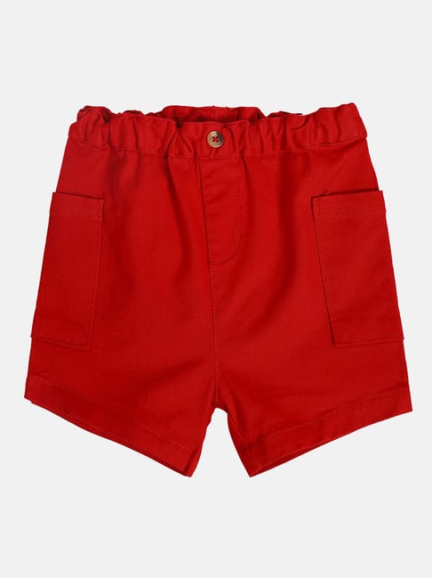 MINIKLUB Boys Red Solid Shorts