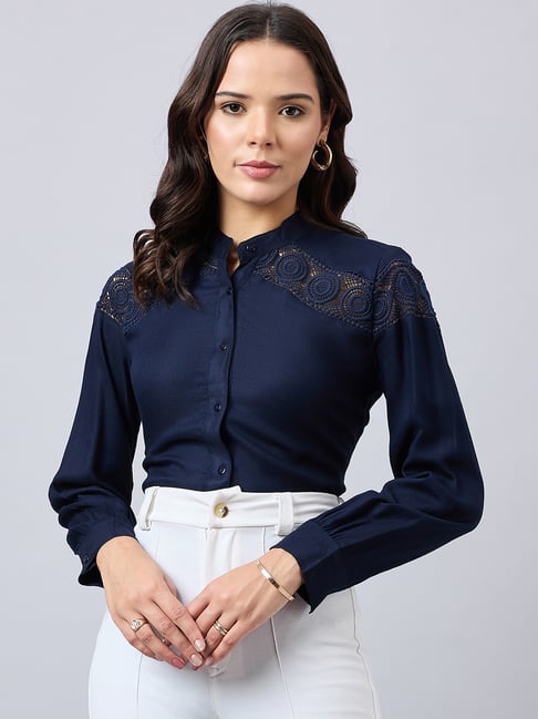 Style Quotient Navy Regular Fit Formal Shirt-picture-30