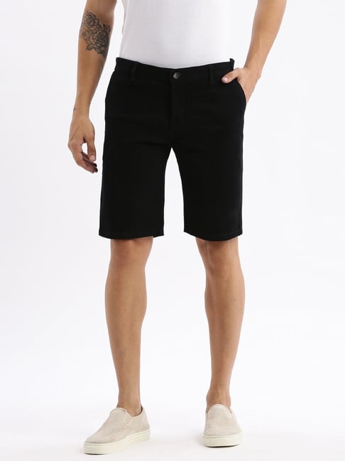 SHOWOFFFF Black Cotton Slim Fit Printed Shorts-picture-26