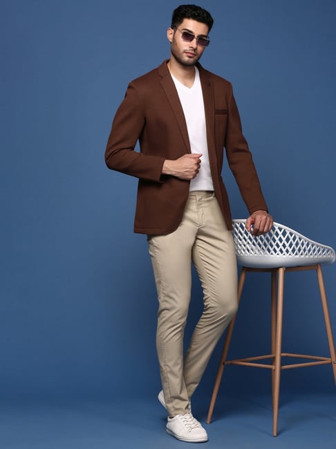 Brown Blazer Blazer Colour For Man Smart Casual Brown Blazer Men