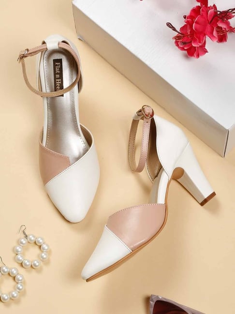 Buy Flat N Heels Women's White Ankle Strap Sandals for Women at