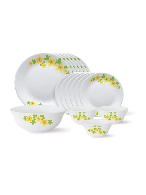 Larah by Borosil Tiara Series White Opalware 19 Pieces Dinner Set-picture-16