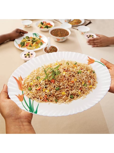 【Dinner Rush】tempo 展示品【F-2507OB24】 Buy Larah by Borosil Firefly Fluted White Opalware 21 Pieces