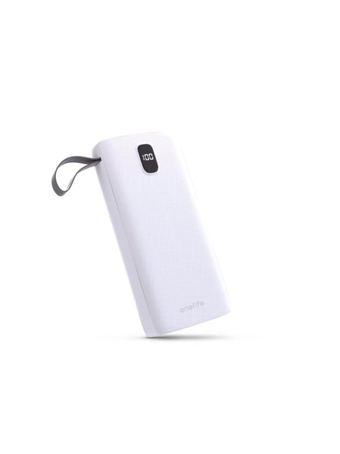 Onelife Power 02, 20000mAh 12W Lithium-Polymer Power Bank with Dual Input, Dual Output (White)