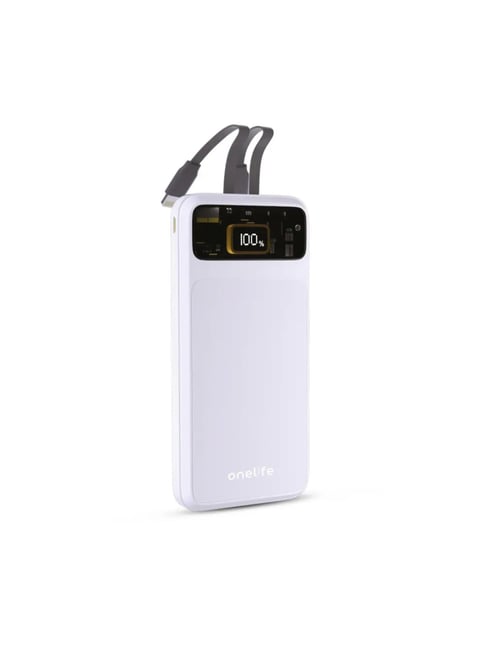 Onelife Power 11, 10000 mAh 30W Fast Charging Power Bank with PD3.0 30W for 2 USB-C Ports (White)