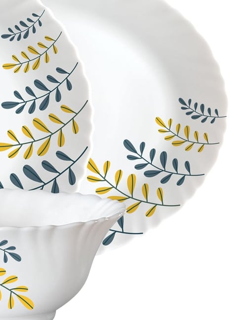 Buy Larah by Borosil Niva Fluted White Opalware 27 Pieces Dinner