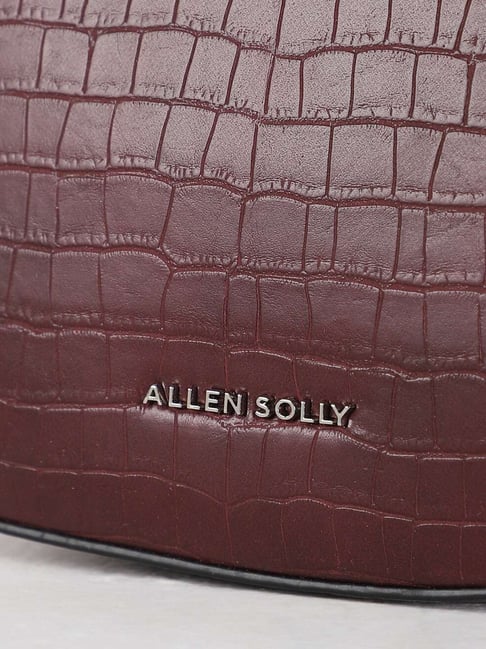 Buy Allen Solly Maroon Textured Medium Handbag For Women At Best
