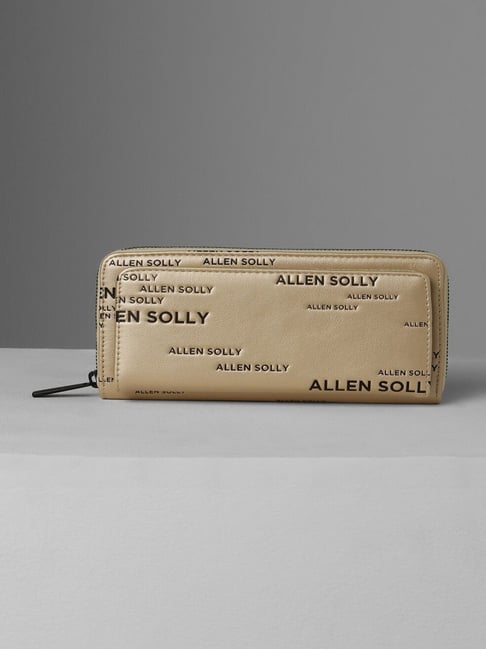 Buy Allen Solly Gold Printed Zip Around Wallet for women For Women