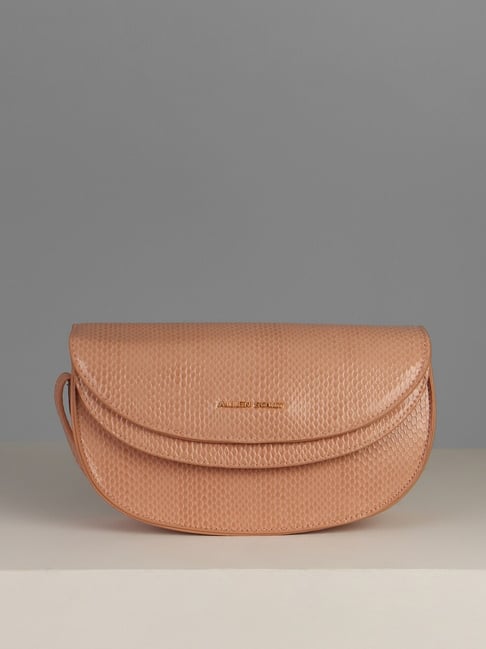 Allen Solly Peach Textured Medium Sling Handbag-picture-33