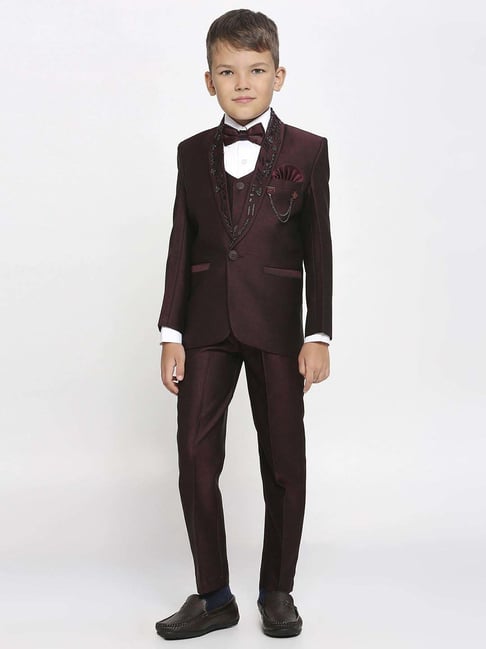 Buy Kids Island Boys Purple Self Suit Set for Boys Clothing Online