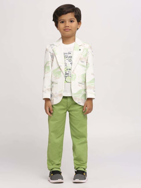 Kids Island Boys Green Printed Full Sleeves Clothing Set-picture-45