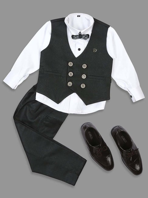 Kids Island Boys Green & White Solid Full Sleeves Suit Set-picture-44