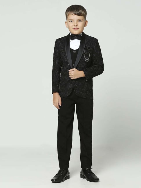 Buy Kids Island Boys Black Embroidery Suit Set for Boys Clothing