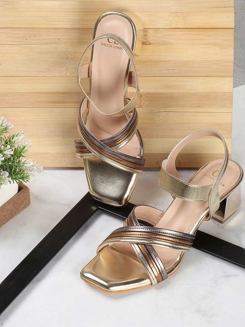 Carlton London Women s Gold Ankle Strap Sandals