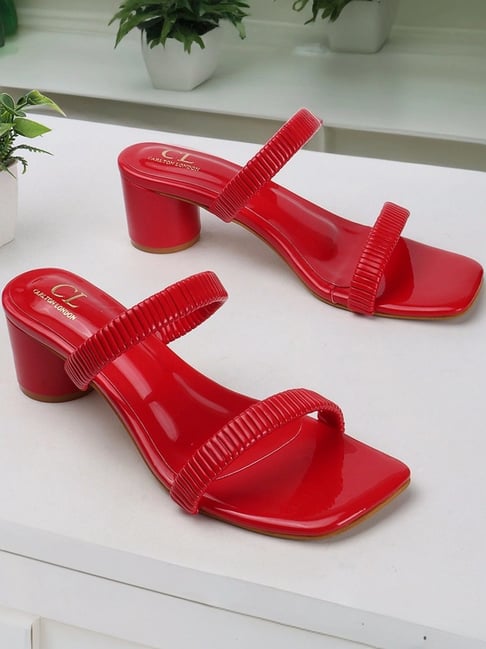 Carlton London Women's Red Casual Sandals
