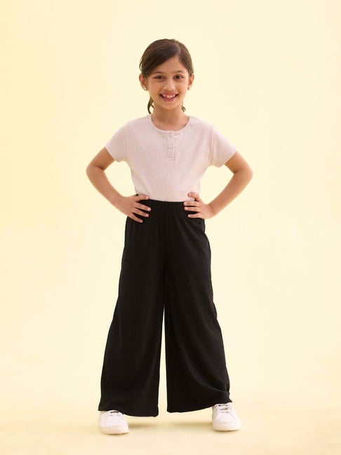 Go Colors! Kids Black Relaxed Fit Palazzo-picture-14