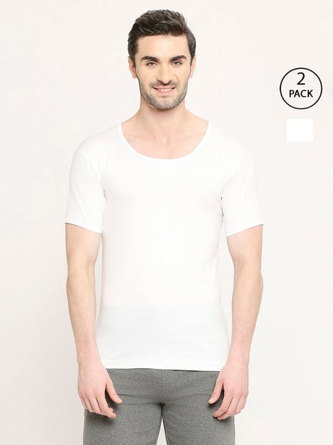 VIP White Snug Fit Vest - Pack of 2