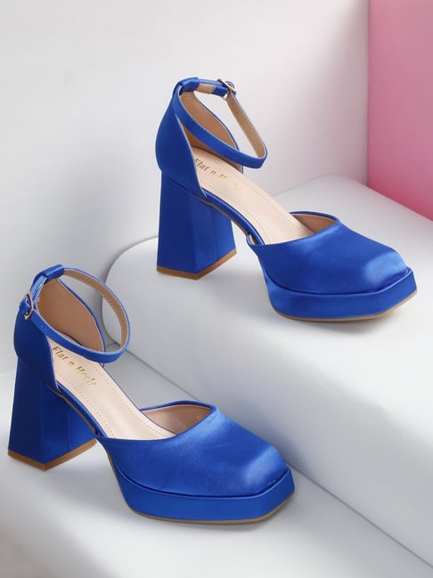 Flat N Heels Women s Blue Ankle Strap Sandals