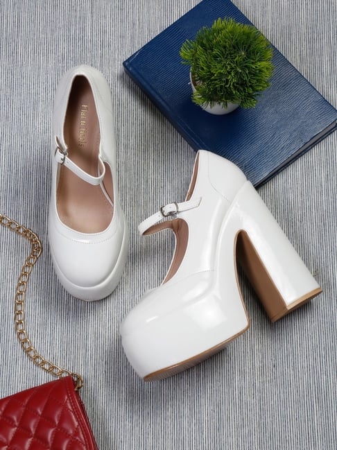 Buy Flat N Heels Women's White Mary Jane Shoes for Women at Best