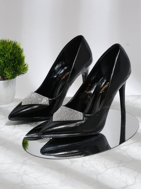 Buy Flat N Heels Women's Black Stiletto Pumps for Women at Best