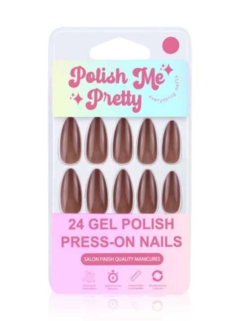 Polish Me Pretty Gel Polish Press On Nails Maple Syrup - Set of 24