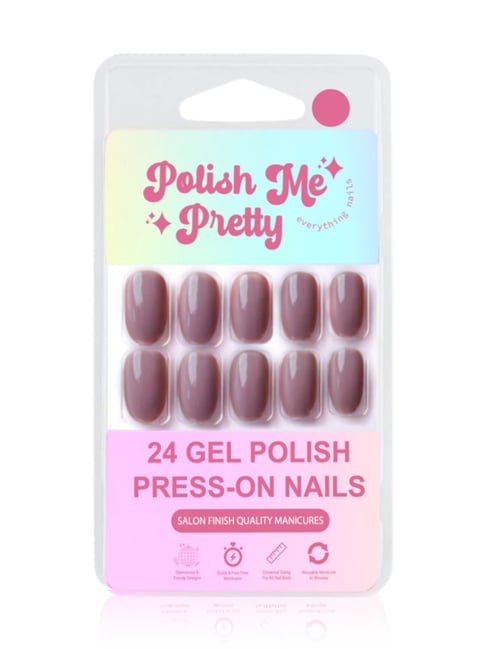 Polish Me Pretty Gel Polish Press On Nails Rosy - Set of 24