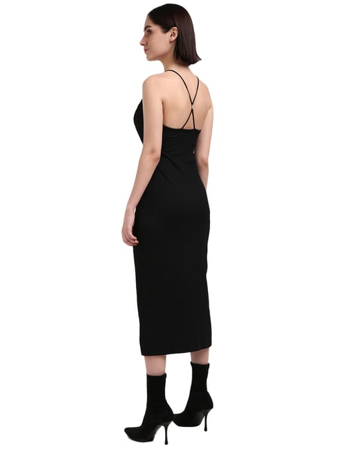 Calvin Klein Black Polyester Women's Dress