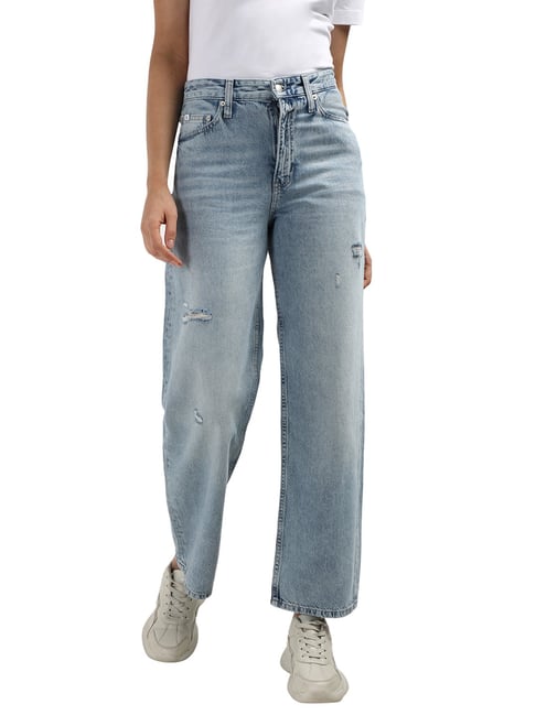 Calvin Klein Light Blue Cotton Women's Jeans-picture-10