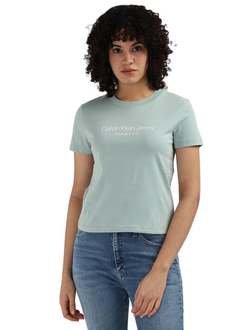 Calvin Klein Jadeite Cotton Women's T-Shirt