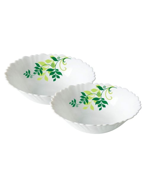 Larah by Borosil White Opalware Bowl - Set of 2