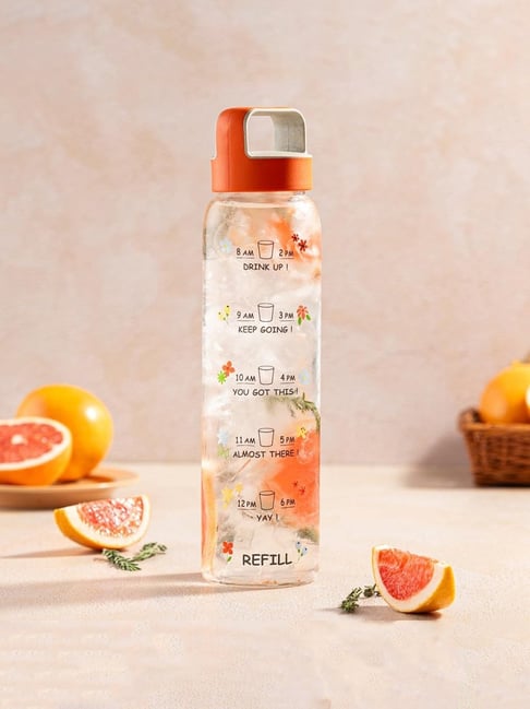 Buy Borosil Water Bottle For Hot Cold Water (Orange, 1000 ml) at