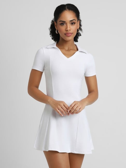 Forever 21 White Cotton Skater Dress