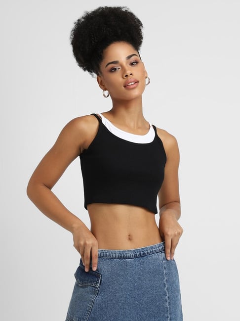 Buy Forever 21 Black Crop Top for Women s Online Tata CLiQ