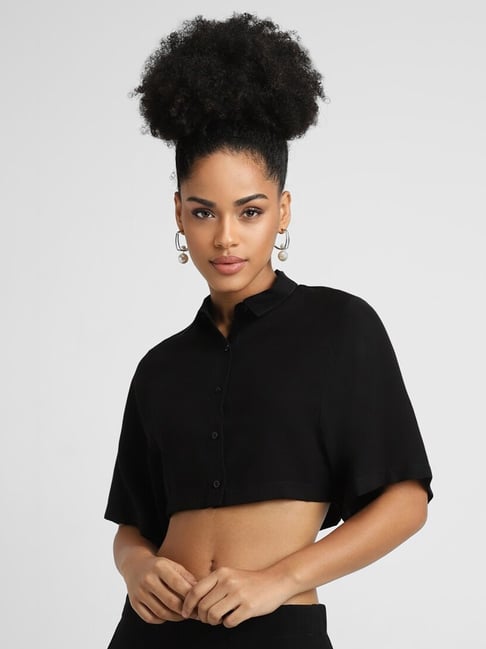 Buy Forever 21 Black Crop Top for Women's Online Tata CLiQ