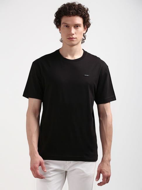 Calvin Klein Jeans Ck Black Cotton Comfort Fit T-Shirt