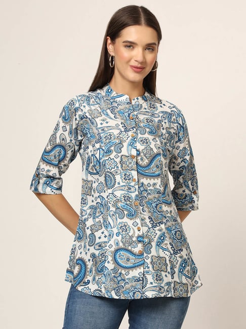 Divena White Floral Print Top