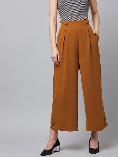 Rare Women Mustard Colour Solid Culottes-picture-40