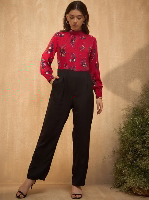 Rare Red Floral Print Jumpsuit