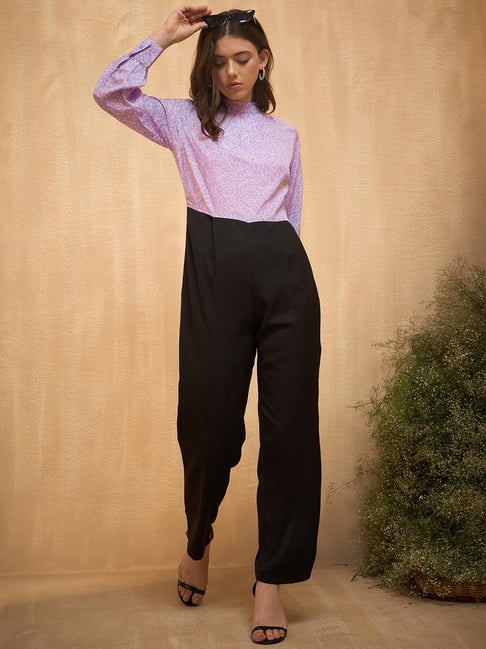 Marie Claire Lavender Floral Print Jumpsuit