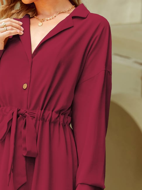 Rare Maroon Regular Fit Shirt Dress Rare Maroon Regular Fit Shirt Dress