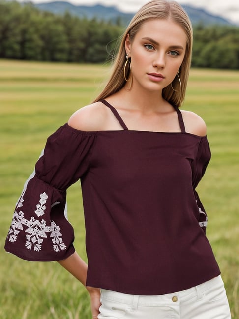 Rare Maroon Regular Fit Top-picture-32