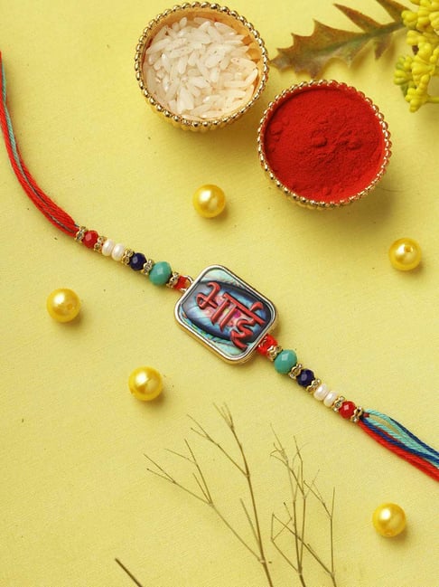 Aapno Rajasthan Bhai Embossed Beaded Rakhi-picture-23